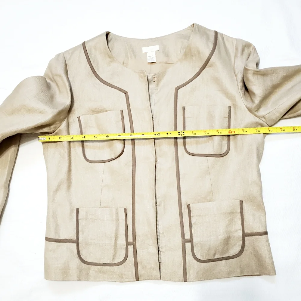 J. Crew Linen Short Bolero Blazer Size 6